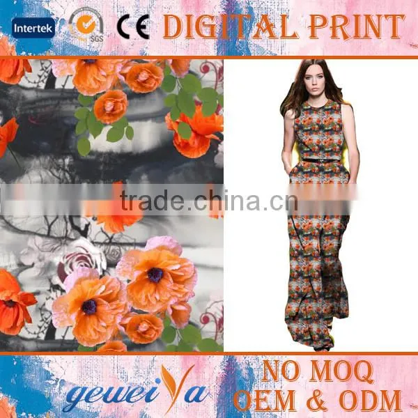 Polyester Digital Sunflower Printing Fabric Flower
