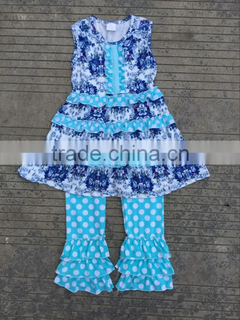 2017Lovely comfortable ventilation fold Princess Lace Skirt Suit girl striped T-shirt unique kids frock designs pictures