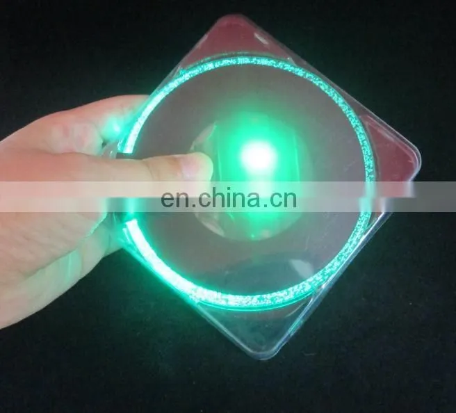 ABS super thin 100*10mm good quality led bottle coaster bar coater led flashing coaster