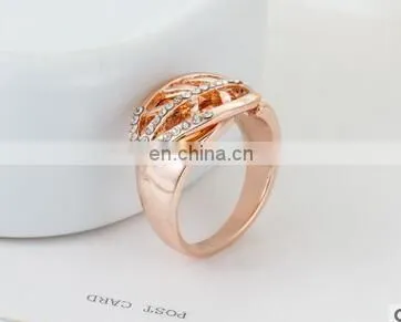 Engagement Women Rings Jewelry Gold Color Fashion White AAA CZ Cubic Zirconia Leaves Ring For Female Wedding Gift