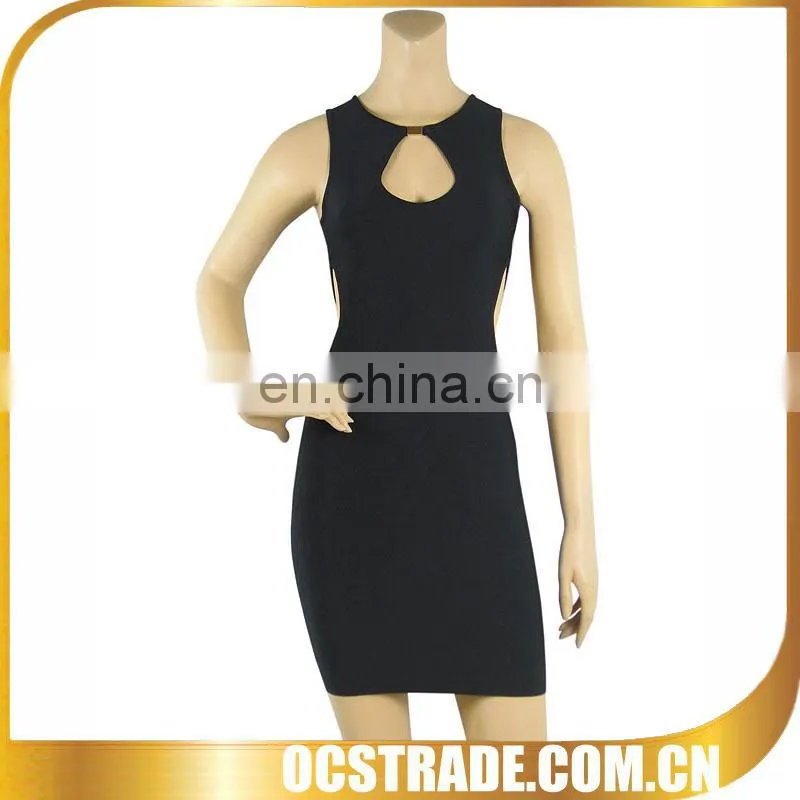 2014 new black cut out short hot selling cocktail dress
