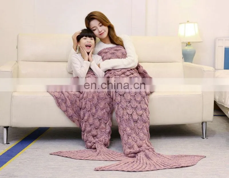 Different color wholesale pink mermaid tail blanket