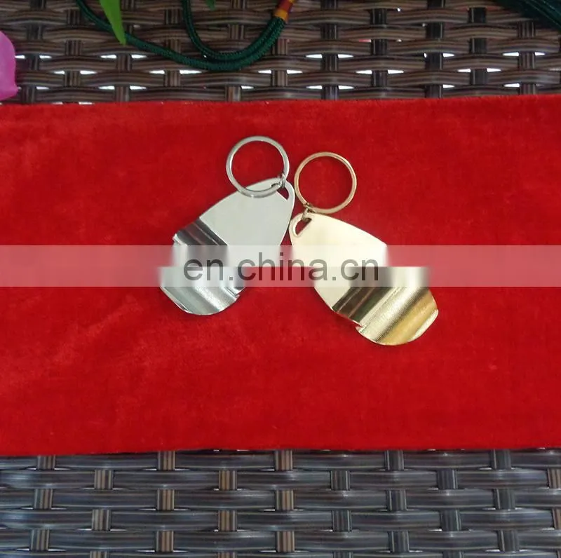 blank sublimation silver & gold bottle opener keychain with box gifts