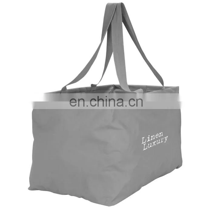 XD1019 Utility Tote Folding stripe canvas beach tote bag wholesale