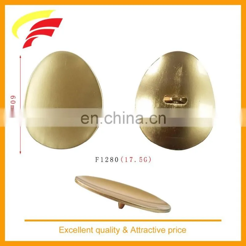 metal zinc alloy big oval egg shape sewing button for coat decoration