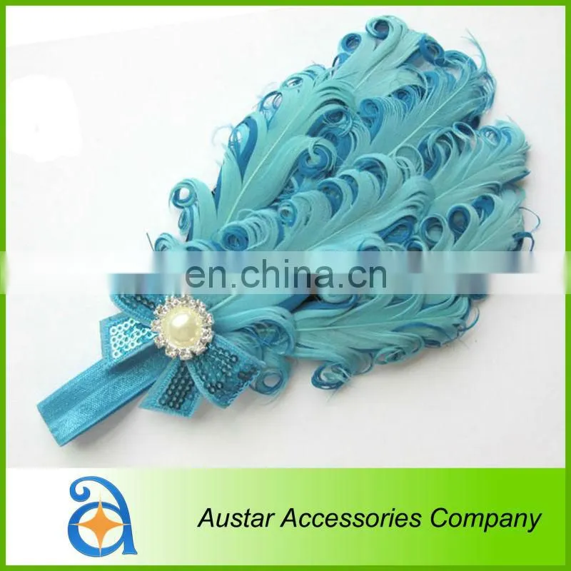 Wholesale Feather Headband hairband Baby Girls flowers headbands