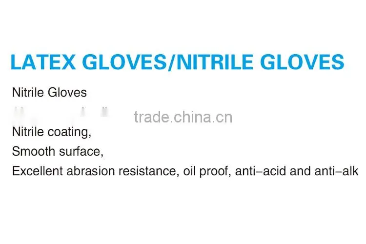 Popular Nitrile Gloves Blue Color Dipped Nitrile Gloves LG055