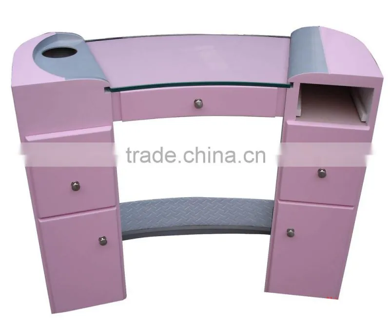 Beauty Pink Manicure Table Nail Salon Furniture,Nail Table Manicure Table