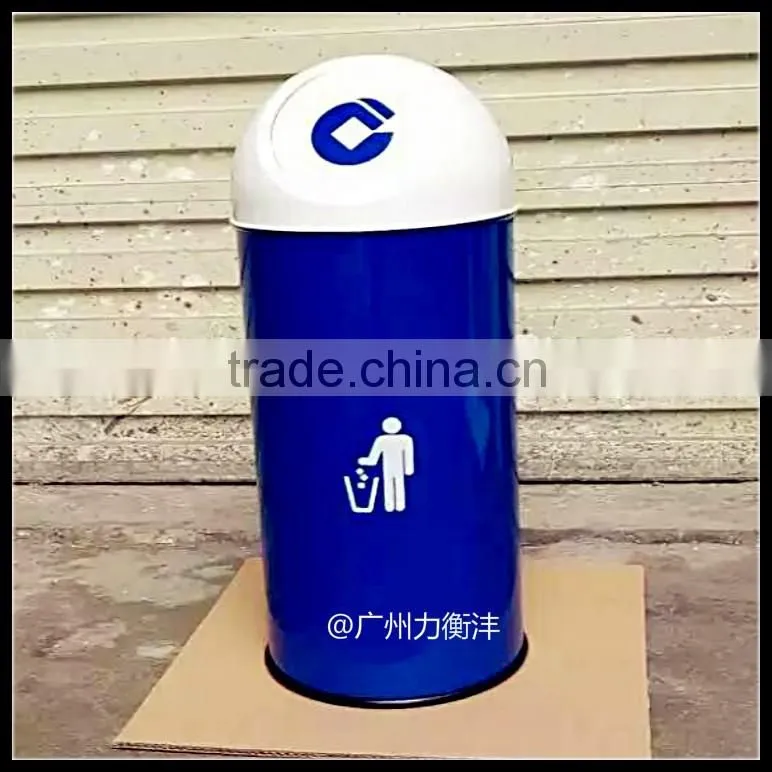 stainless steel garbage can blue green