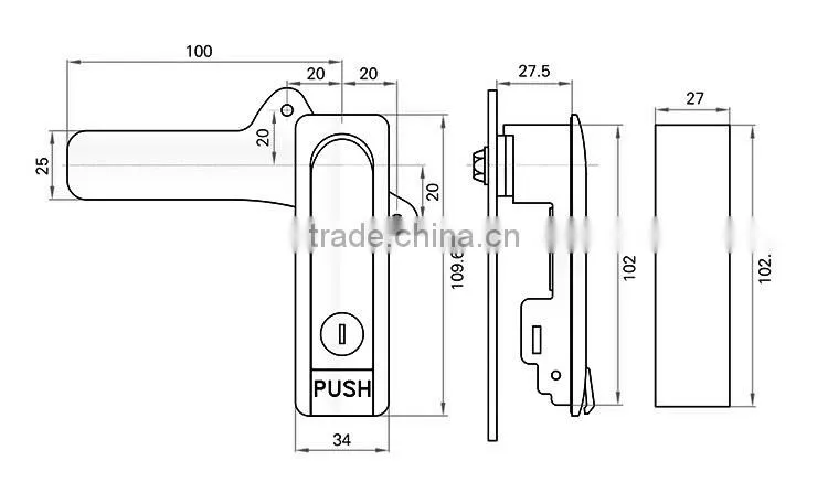 ROHS Chrome Plated Plane Cabinet Lock for Electronic Cubicle