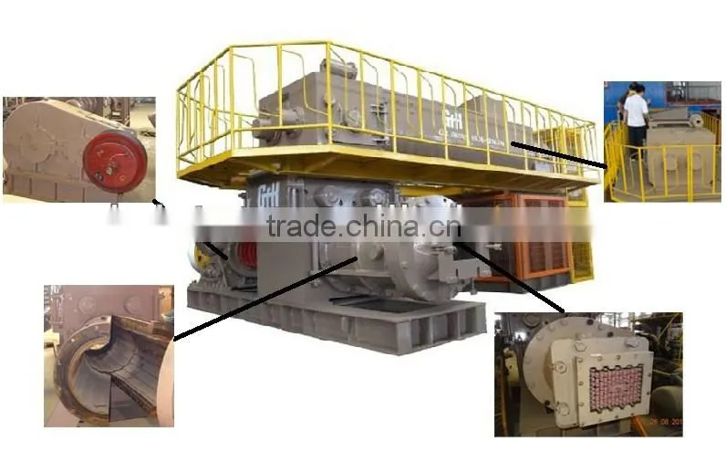 Automatic red clay brick vacuum extruder for clay brick making plant