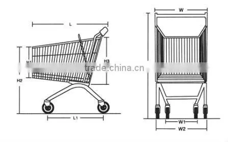 American Style Supermarket Shopping Cart Trolley