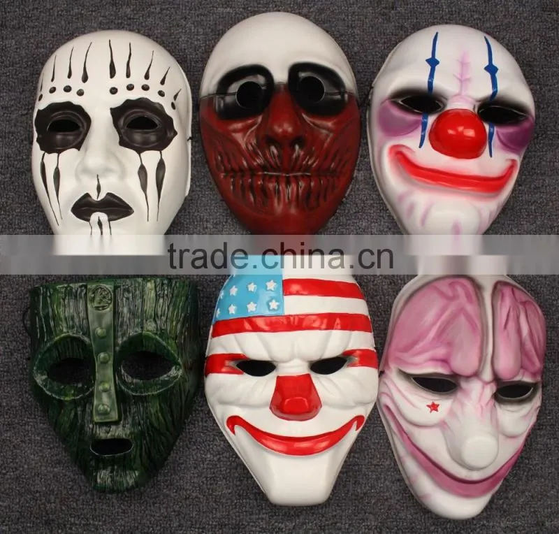 2016 high imitation PVC new year mask payday 2 mask (Dallas /Chains /Hoxton / Wolf) Dallas Heist Joker Props Cosplay mask