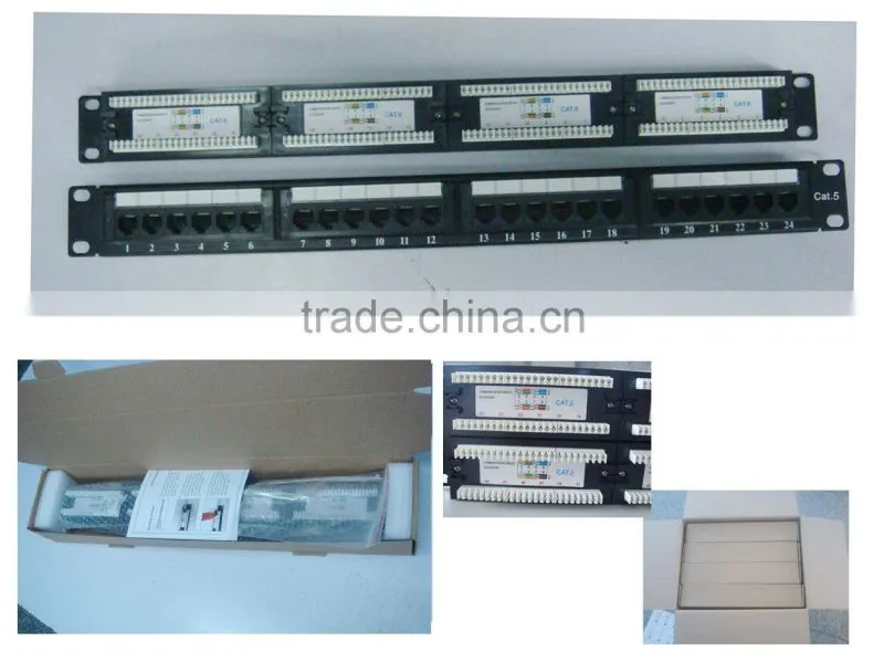 UTP 24 Ports IDC Cat5e patch panel