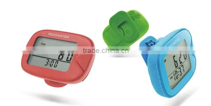 New Arrival 2015 3D g-sensor pedometer multi colors fitness step counter