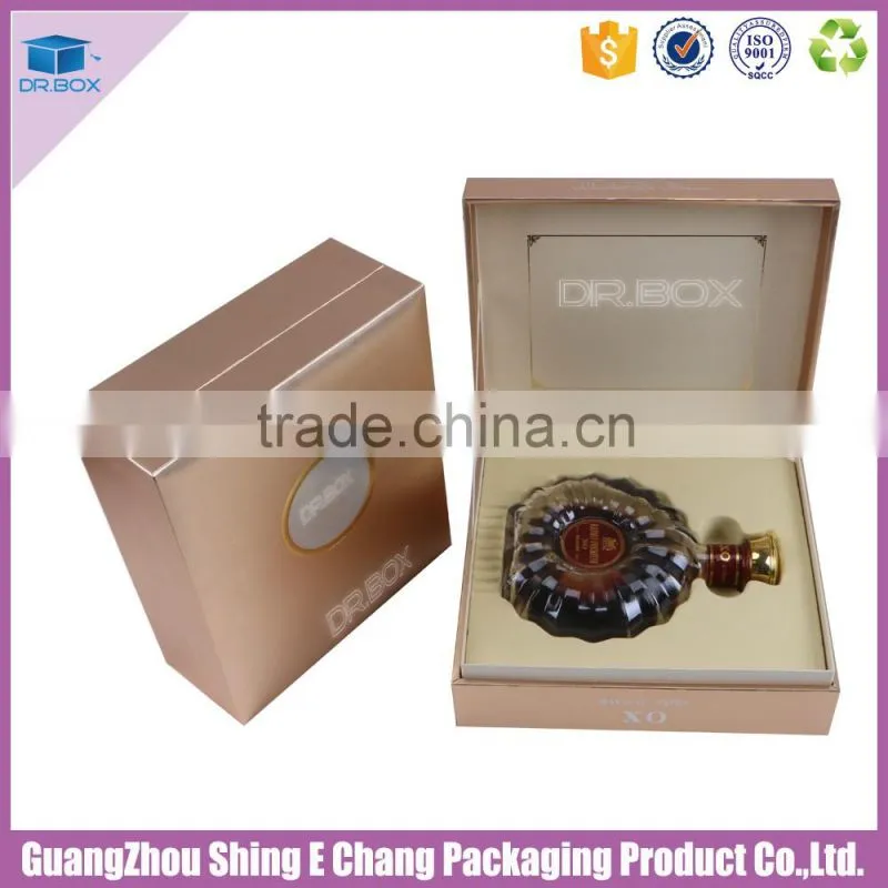 2016 good selling glossy golden wine storage box make in China