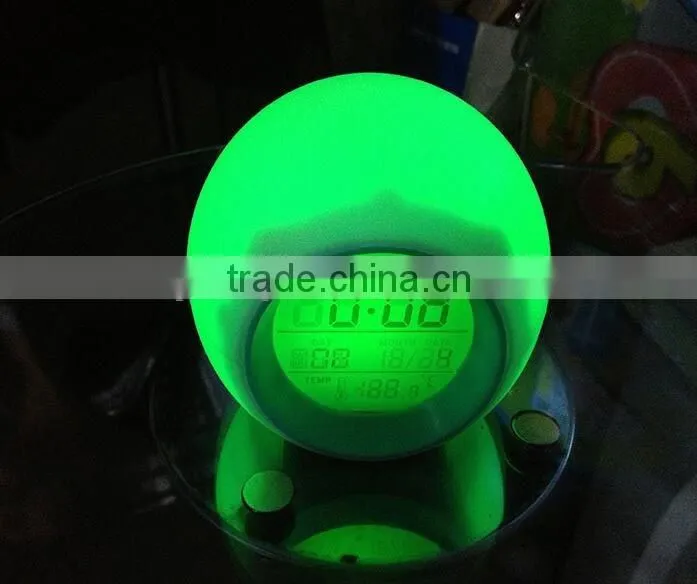 LED Luminova Circular Modern Color Changing Snooze Desktop Table Alarm Clocks Electronic Digital Clock