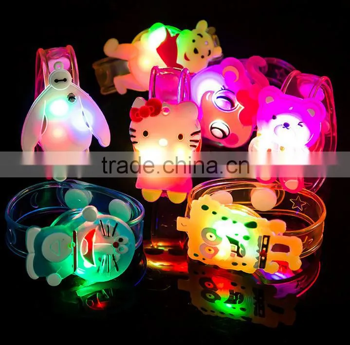 Cute!!! Soft Jelly Light Up LED Bracelets Bangle Wristband Party Favors For Children Kids Children'Day Christmas Wedding