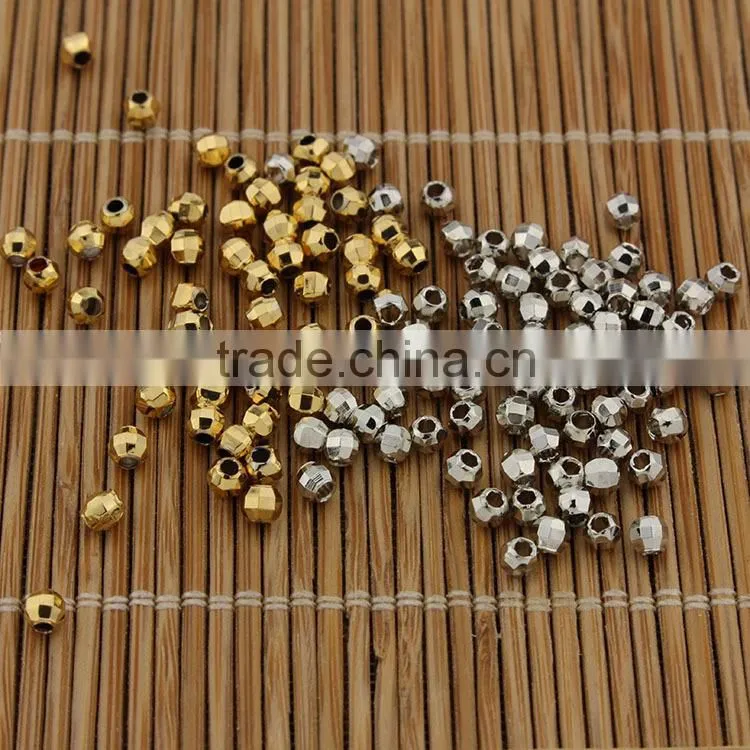 JS1228 Wholesale gold carved flower stardust rice beads,stardust drum spacer beads