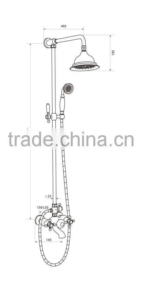 Fancy Bathroom Shower Column Set Rainfall Shower Head