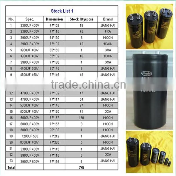 AC / Motor Application 15000uf electrolytic capacitor