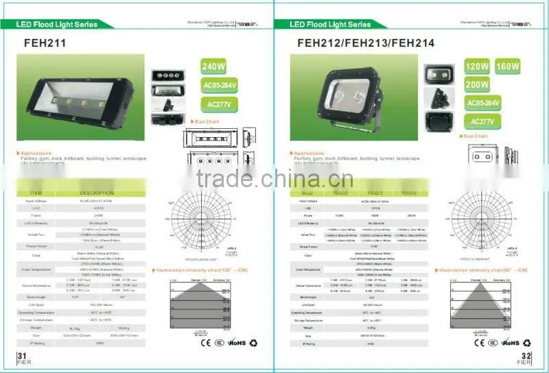 100w ,120w ,150w ,180w ,200w ,240w led tunnel flood light