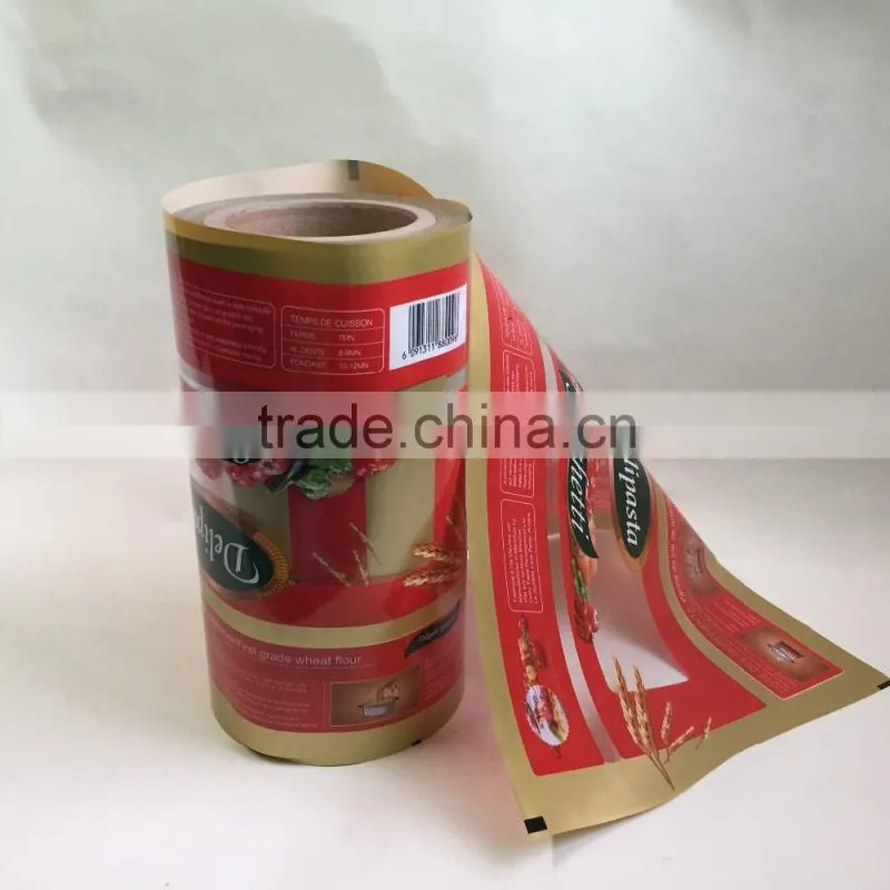 cutsomized pasta plastic printing packaging film/instant noodles wrapping film roll/plastic packaging sachet