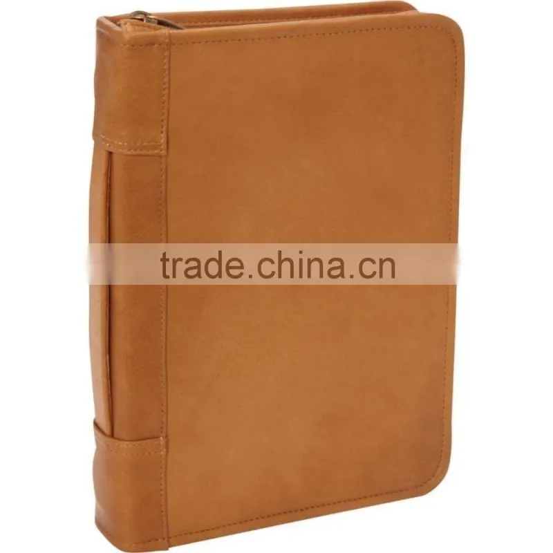 Loose-leaf agenda 3 ring binder with zip closure faux leather notebook holder