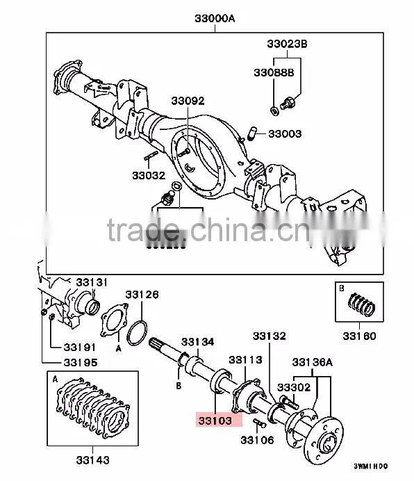 Auto Parts Rear Axle Shaft Bearing For Mitsubishi Triton L200 K74T KB4T KB5T 4D56 Pajero Montero K96W K99W KH4W KH6W MB664611
