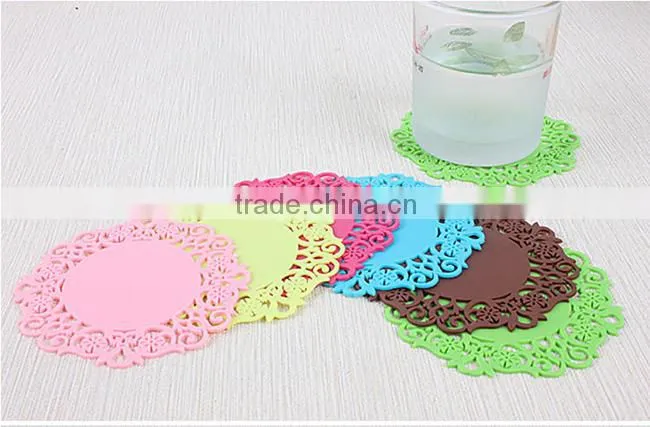 hollow out creative dining table mat silicone cup mat