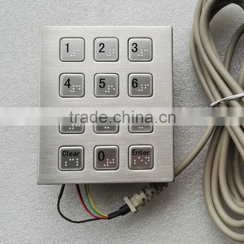 steel braille vandal proof metal keypad