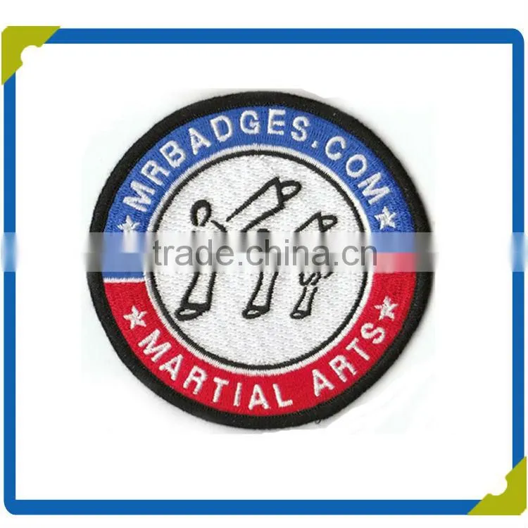 Fabric patch manufacturer hang embroidery badge for garment/cap