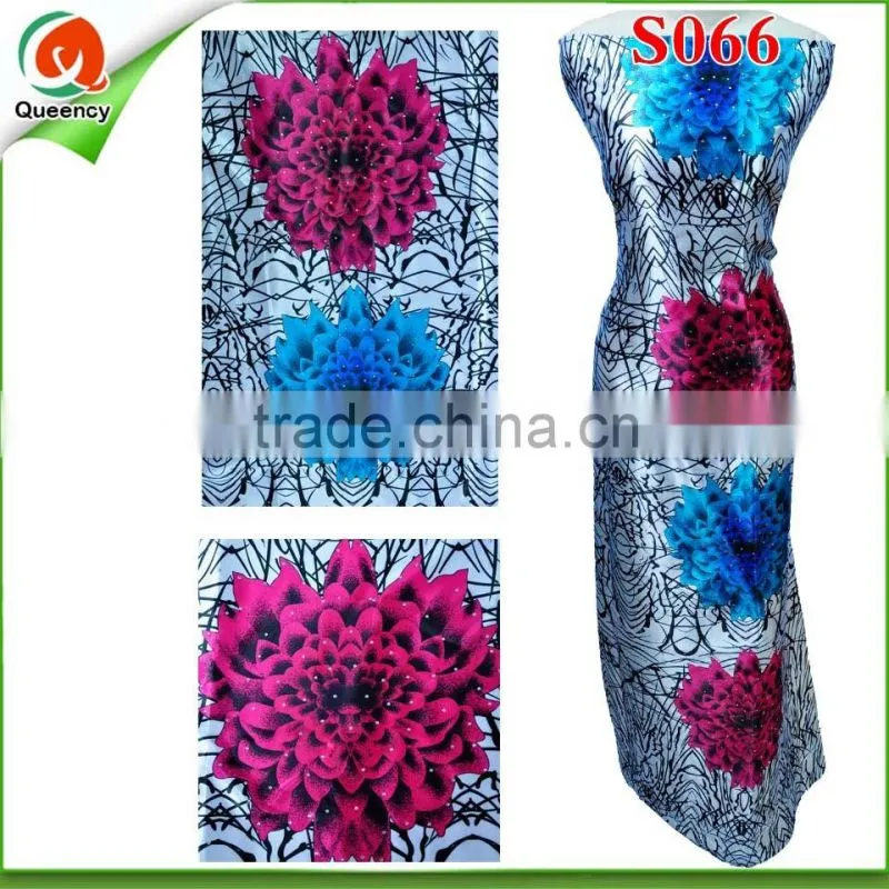 100% Italian silk fashion design beautiful printed silk satin fabric S065