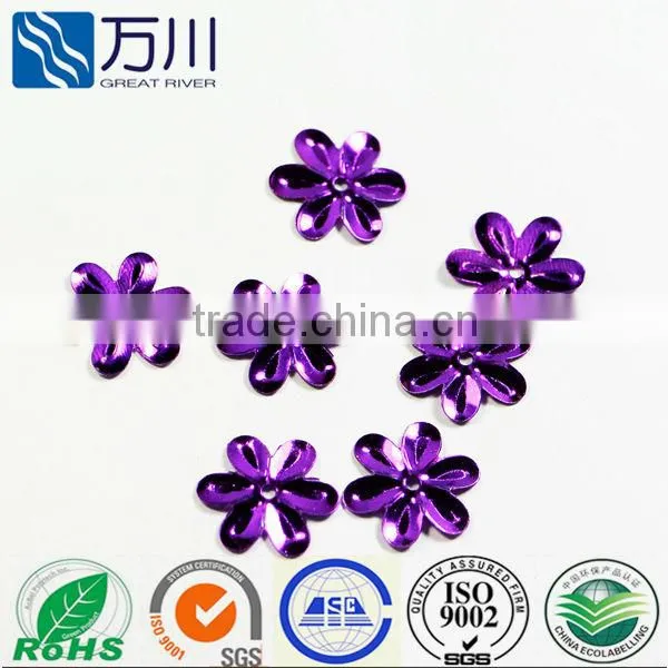 2014 Hot Sale Loose Purple Sequin in Flower Shape for Table Cloth Decoration