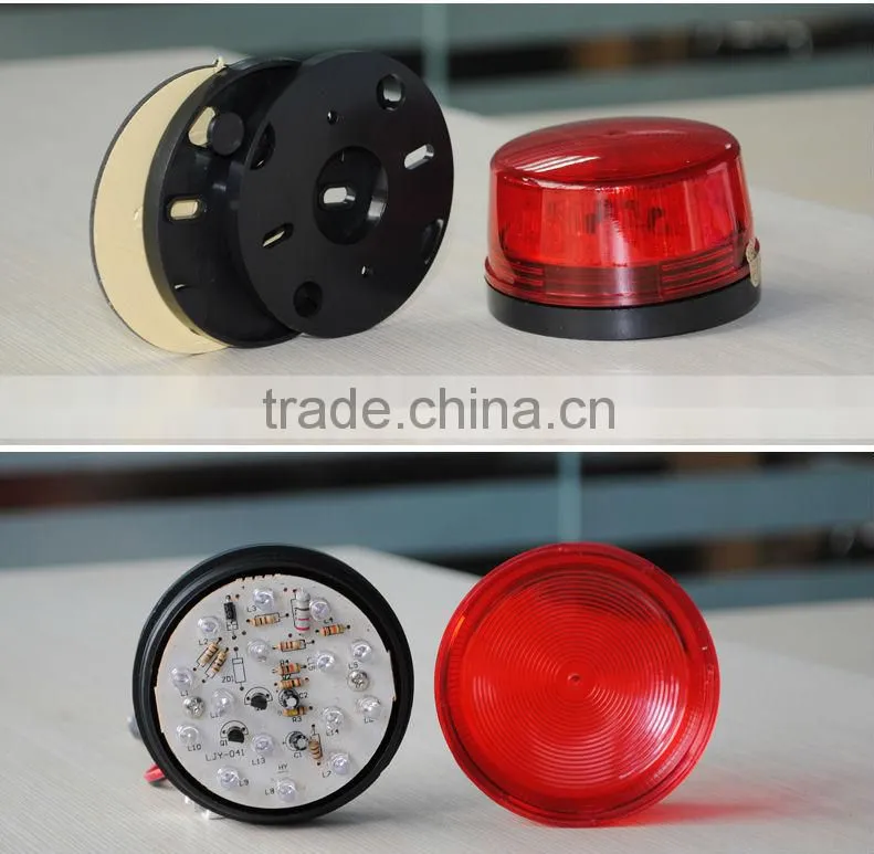 12V Waterproof LED Flashing Strobe Light Security Warning Light Sound Alarm 11