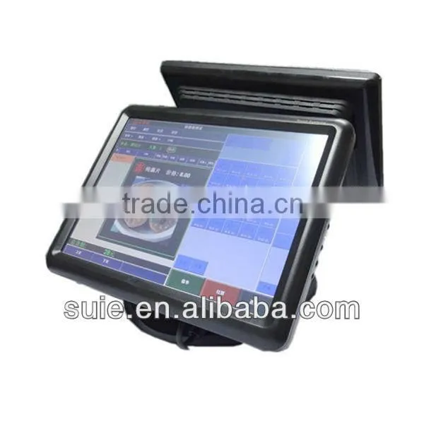 15inch Pos system all in one for Retail and Restaurant Dual touch screen pos