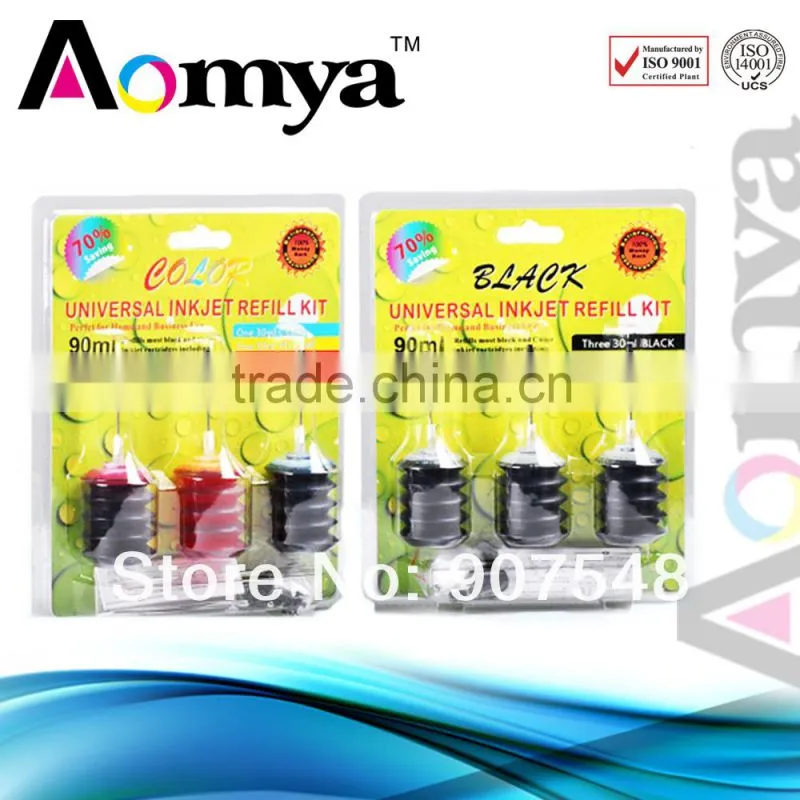 NEW !! universal ink refill kit easy to refill 3*25ml blister packing