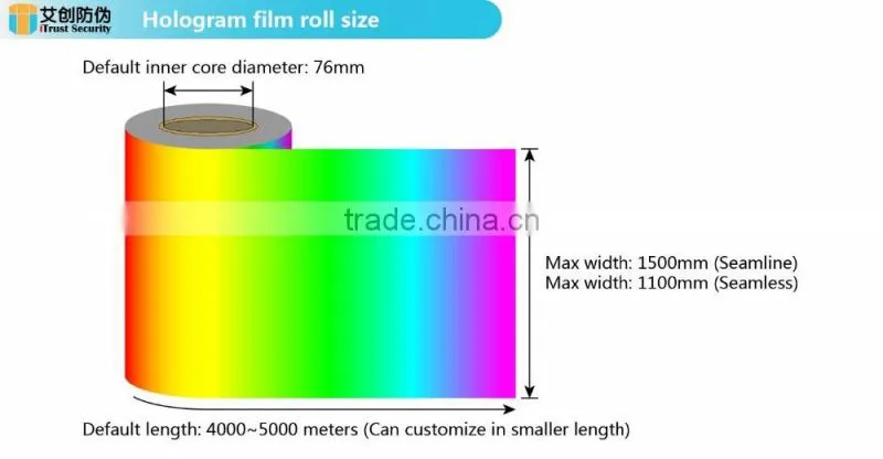 Chinese self adhesive transparent bopp holographic film roll