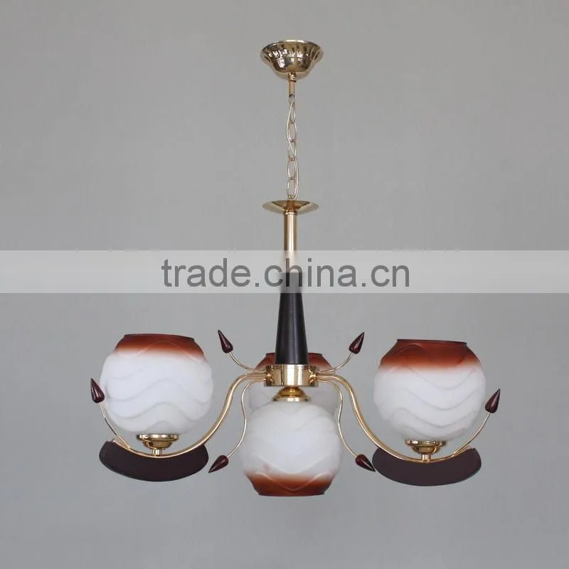 glass ball pendant lamp/ wooden chandelier lighting fixture