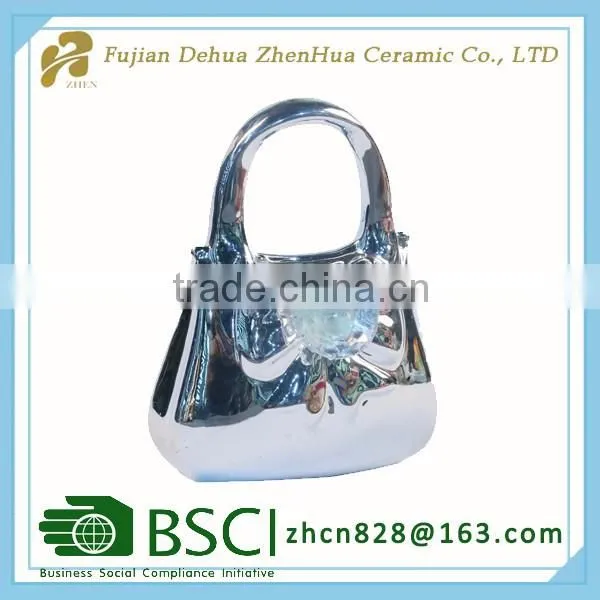 fashionable handbags shape ceramic money box for gift