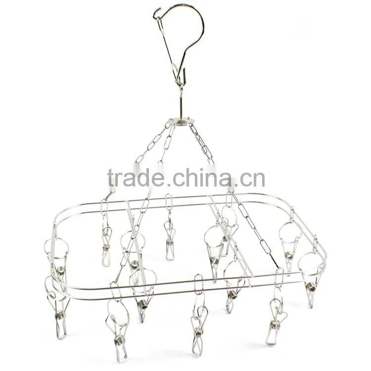 windproof stainless steel hanging socks hanger