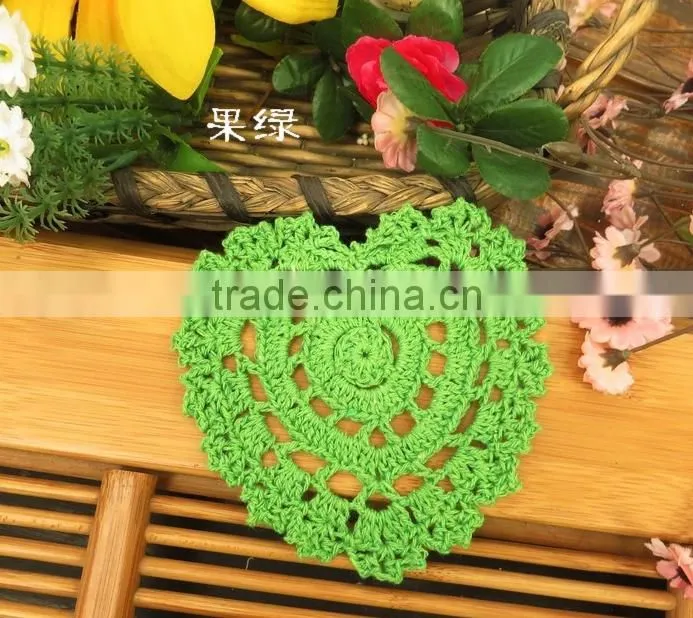 Heart Doilies,wedding decoration woven coasters cute heart shaped Applique