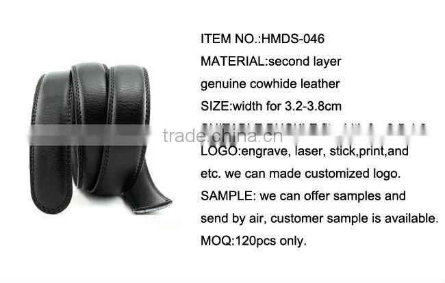 2016 Classic black split leather belt straps with common size