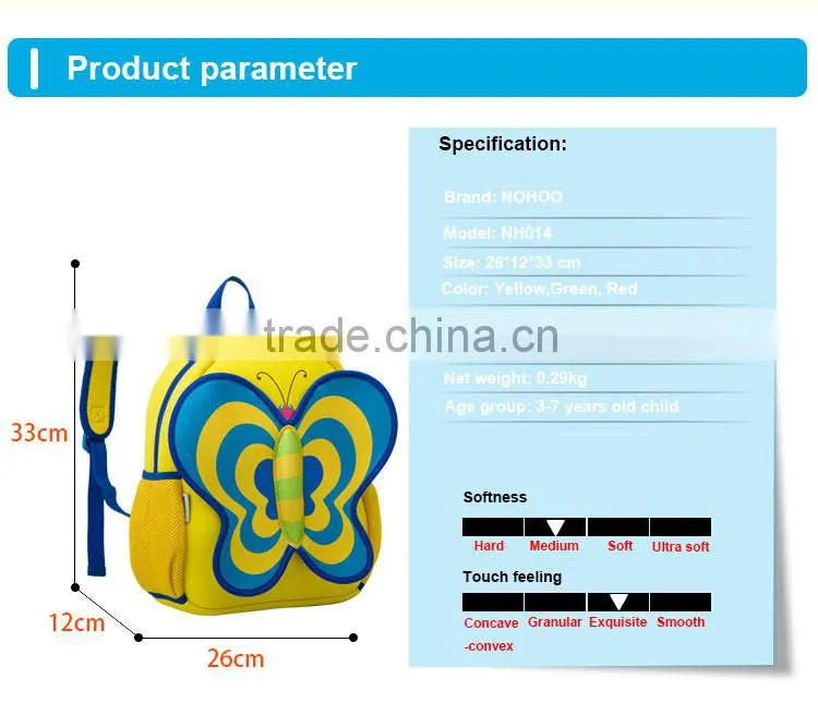 China factory price animal neoprene kids school bag for girls