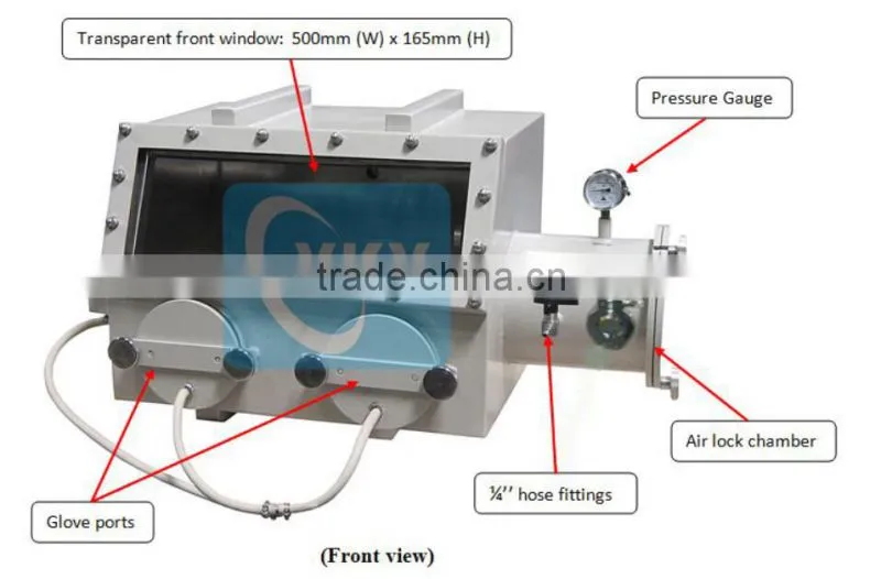 Lab Bench top Glove Box with Pressure Controller,Compact Lab Scale Glove Box