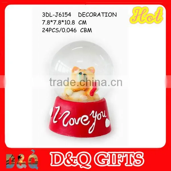Acylic liquid snow globe 3D poly liquid snow globe