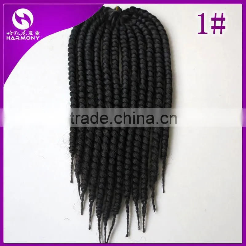 ( Black Color 1# ) STOCK 18inch 100grams Synthetic afro 2X twists havana mambo hair jumbo braiding hair extensions