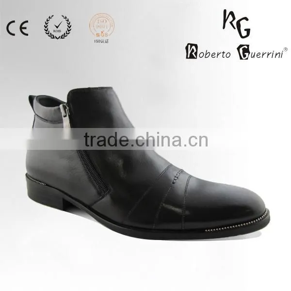 Classic Black Leather Motorcycle Boot