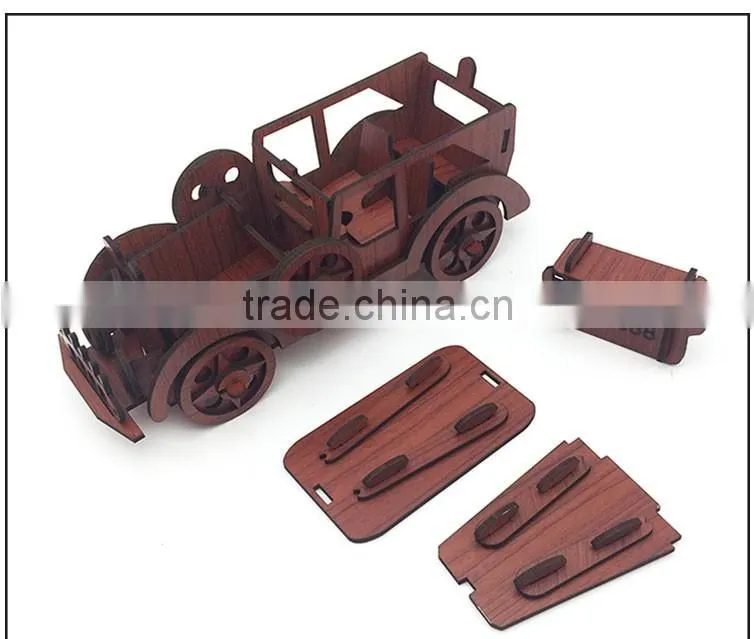 Luxurious classic cars Laser cutting wooden puzzle for kids