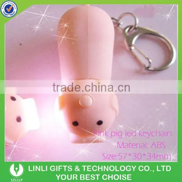 Kids Promotional Items Led Sound Little Pig Keychain,Led Pig Key Ring,Led Pig Key Chain